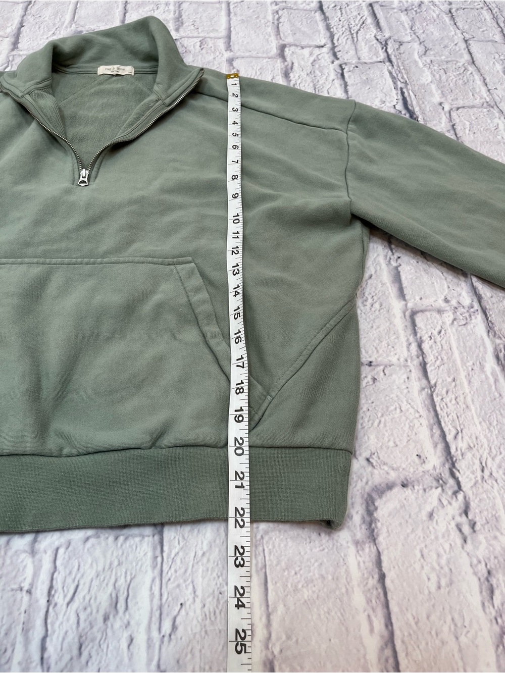 rag & bone light olive Green Half-Zip Pullover sweatshirt L - Picture 5 of 8